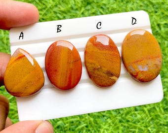 Imperial Sahara Seam Agate Cabochon For Wire Wrap, Rare Moroccan Earthfire Cabochons, Luxury Designer Jewelry Gemstones - 37103-37106