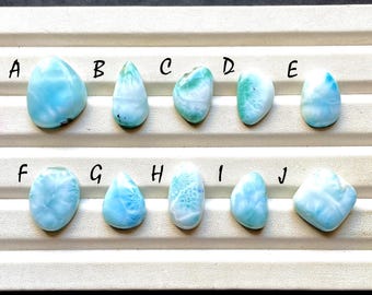 Top Blue LARIMAR Cabochon Loose Gemstone For Jewelry Making, AAA+ Natural Larimar Gemstone Cabochon For Wire Wrap - 33748-33757