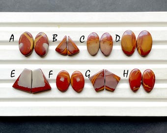 NEW Noreena Jasper Cabochon Loose Gemstone For Jewelry Making, AAA+ Natural Noreena Jasper Matching Pair Cabochon For Earrings - 29250-29257