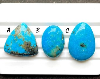 Natural Arizona Sleeping Beauty Turquoise Loose Gemstone For Jewelry Making , AAA+ Top Grade Arizona Turquoise Cabochon - 24448-24450