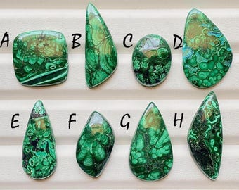 Rare FOREST MALACHITE Cabochon Loose Gemstone For Jewelry Making, AAA+ Natural Forest Malachite Cabochon Gemstone For Wire Wrap -23894-23901