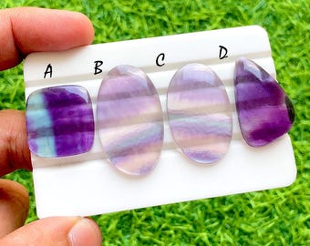 Beautiful Purple Fluorite With Multi Color Cabochon Gemstone For Handmade Jewelry, AAA+ Natural Multi Fluorite For Wire Wrap - 37013-37016