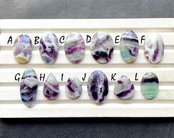 NEW Purple Fluorite With Multi Color Cabochon Gemstone For Handmade Jewelry, AAA+ Natural Multi Fluorite For Wire Wrap - 33385-33396