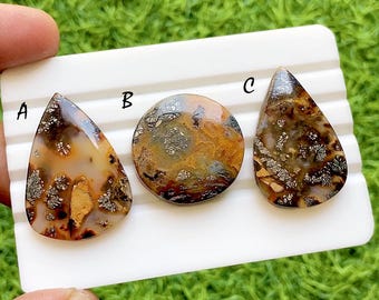 Rare Yellow Marcasite Cabochon Loose Gemstone For Jewelry Making, AAA+ Natural Yellow Marcasite Cabochon Gemstone For Wire Wrap -37216-37218