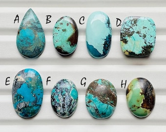 Natural Tibetan Turquoise Cabochon Loose Gemstone For Jewelry Making, AAA+ Tibetan Turquoise For Handmade Jewelry & Wire Wrap - 24174-24181