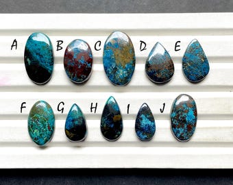 Selected Deep Blue Azurite Cabochon Loose Gemstone For Jewelry Making, AAA+ Natural Deep Blue Azurite Gemstone For Wire Wrap - 31274-31283