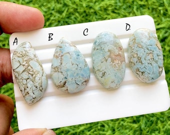 NEW Blue Opal With Chalcedony Cabochon Loose Gemstone For Jewelry Making, AAA+ Natural Opal Chalcedony Cabochon For Wire Wrap - 36952-36955