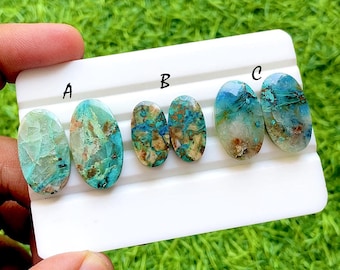 NEW Shattuckite Pair Cabochon Loose Gemstone For Jewelry Making, AAA+ Natural Shattuckite Matching Pair Cabochon For Earrings - 36144-36146