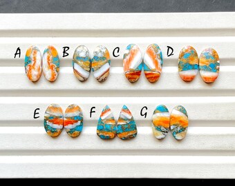 NEW Oyster Copper Turquoise Pair Loose Gemstone For Jewelry Making, AAA+ Oyster Copper Turquoise Matching Pair For Earring - 29927-29933