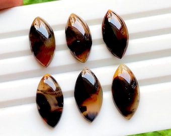 Montana Agate 10x20 MM Marquise Shape Calibrated Smooth Cabochon With Flat Back 6 Pieces Lot Used For Jewelry Making