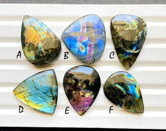 New Finland SPECTROLITE LABRADORITE Cabochon Loose Gemstone, AAA+ Spectrolite Labradorite For Handmade Jewelry and Wire Wrap - 24572-24577