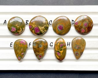 NEW Ruby Fuchsite Cabochon Loose Gemstone For Jewelry Making, AAA+ Natural Ruby Fuchsite Gemstone Cabochon For Wire Wrap- 27467-27474