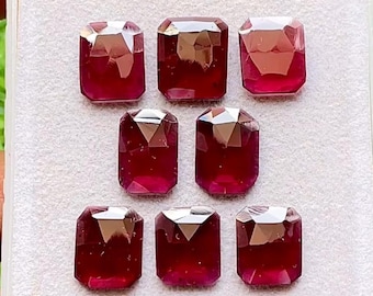 Selected Garnet 10x12 MM Rectangle Shape Rosecut With Flat Back 10 Pcs Gemstone Lot For Jewelry Making