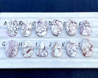 White Magnesite Wild Horse Jasper Cabochon Loose Gemstone, AAA+ Natural Wild Horse Gemstone For Handmade Jewelry And Wire Wrap - 34395-34406