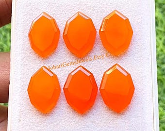 Carnelian Fancy Cut 13X18 MM Marquise Shape With Flat Back Gemstone 6 Pcs Lot For Jewelry Making, AAA+ Natural Gemstone For Handmade Jewelry