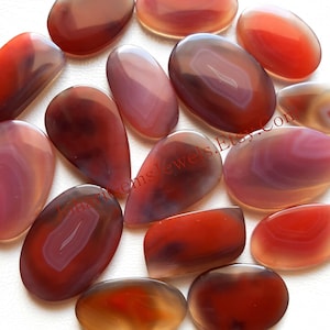Red Botswana Agate Cabochon Wholesale Lot By Weight With Different Shapes And Sizes Used For Jewelry Making