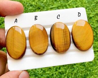 Golden Tiger Eye Cabochon Loose Gemstone For Jewelry Making, AAA+ Natural Golden Tiger's Eye For Handmade Jewelry & Wire Wrap - 36925-36928