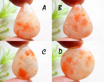 SUNSTONE Cabochon losse edelsteen voor het maken van sieraden, AAA + natuurlijke zonnesteen edelsteen voor handgemaakte sieraden en draadwikkel - 8420-8423