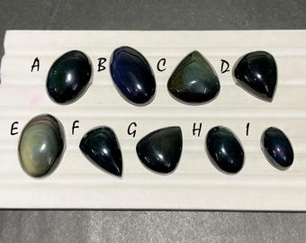 Rainbow Obsidian Cabochon Loose Gemstone For Jewelry Making, AAA+ Natural Rainbow Obsidian Cabochon For Wire Wrap - 34157-34165