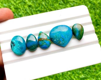 NEW Chilean Opal Cabochon Loose Gemstone 5 Pieces Lot For Jewelry Making | Size : 20-15 MM | AAA+ Natural Chilean Opal Flatback Lot  - 30281