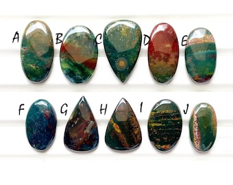 Selected Blood Stone Cabochon Loose Gemstone For Jewelry Making, AAA+ Natural Blood Stone Cabochon Gemstone For Wire Wrap - 25068-25077