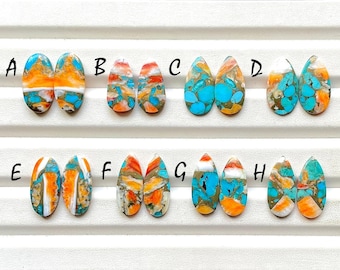 NEW Oyster Copper Turquoise Pair Loose Gemstone For Jewelry Making, AAA+ Oyster Copper Turquoise Matching Pair For Earring - 29948-29955
