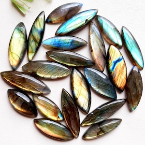 MARQUISE SHAPE Labradorite, Wholesale Lot AAA+ Blue and Multi Both Fire Labradorite Cabochon Loose Gemstone For Jewelry Making
