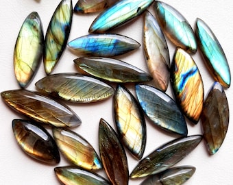 MARQUISE SHAPE Labradorite, Wholesale Lot AAA+ Blue and Multi Both Fire Labradorite Cabochon Loose Gemstone For Jewelry Making