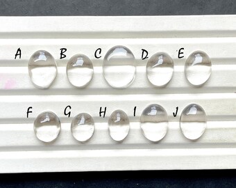 Himalayan Clear Quartz Cabochon Loose Gemstone, AAA+ Natural Himalayan Clear Quartz Cabochon For Wire Wrap And Handmade Jewelry- 31225-31234