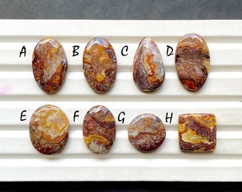 NEW RED Crazy Lace Cabochon Loose Gemstone For Jewelry Making, AAA+ Natural Red Crazy Lace For Handmade Jewelry And Wire Wrap - 30440-30447