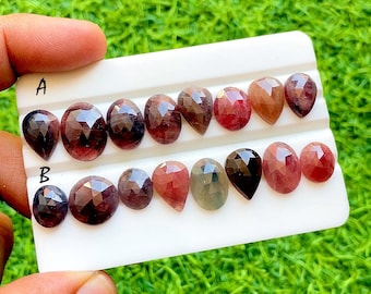 Natural Wonder Sapphire Rosecut Gemstone Lot, Multicolor Rose Cut Sapphire Gemstones, Loose Sapphire Stones For Jewelry Making - 36492-36493