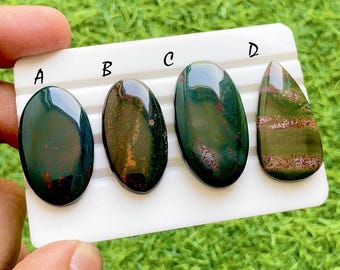 New Blood Stone Cabochon Loose Gemstone For Jewelry Making, AAA+ Natural Blood Stone Cabochon Gemstone For Wire Wrap - 37228-37231