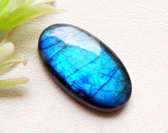 Natural Blue Labradorite Cabochon Loose Gemstone For Jewelry Making, AAA+ Natural Blue Labradorite Cabochon For Wire Wrap - 27551-27554