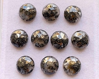 MARCASITE Rose Cut Flat Back Round Shape Gemstone 10 Pieces Lot | Size : 10 MM | Natural Marcasite Gemstone Used For Jewelry Making