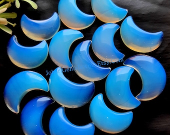 Opalite Crescent Moon Cabochon Wholesale Lot, Top Quality AAA+ Natural Opalite Crescent Moon Gemstone For Jewelry Making