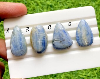 Frozen Sky Blue Kyanite Cabochon For Wire Wrap, Natural Blue Kyanite Loose Gemstones, Icy Kyanite Stones for Jewelry Making - 36892-36895