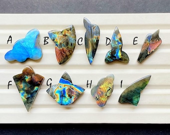 New Finland SPECTROLITE LABRADORITE Fancy Shape Cabochon Loose Gemstone, AAA+ Natural Spectrolite Labradorite For Wire Wrap - 27631-27639