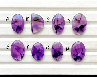 Trapiche Amethyst Cabochon Loose Gemstone For Jewelry Making, AAA+ Natural Trapiche Amethyst Gemstone Cabochon For Wire Wrap - 29358-29365