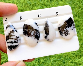 White BUFFALO TURQUOISE Cabochon Loose Gemstone For Jewelry Making, AAA+ Buffalo Turquoise For Handmade Jewelry And Wire Wrap - 36650-36653