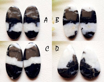 Latest White BUFFALO TURQUOISE Pair Cabochon Loose Gemstone, AAA+ Buffalo Turquoise Pair For Handmade Jewelry And Wire Wrap - 14305-14308
