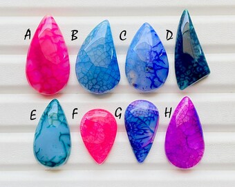 New Colorful Spiderweb Agate Cabochon Loose Gemstone For Jewelry Making, AAA+ Colorful Spiderweb Agate Gemstone For Wire Wrap - 24586-24593