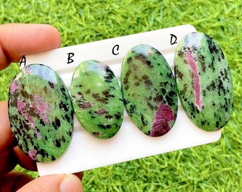 SELECTED Ruby Zoisite Cabochon Loose Gemstone For Jewelry Making, AAA+ Natural Ruby Zoisite  Cabochon Gemstone For Wire Wrap - 36410-36413