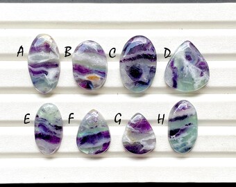 NEW Purple Fluorite With Multi Color Cabochon Gemstone For Handmade Jewelry, AAA+ Natural Multi Fluorite For Wire Wrap - 27184-27191