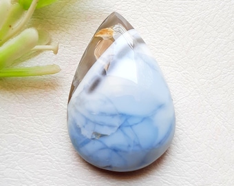 Banded Blue Owyhee Opal Cabochon Loose Gemstone For Jewelry Making, Natural Blue Owyhee Opal Gemstone For Handmade Jewelry - 23190-23193