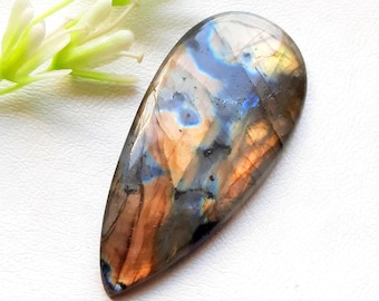 BIG Multi Color Labradorite Cabochon Loose Gemstone For Jewelry Making | Size : 67X31X7 MM | Jumbo Natural Multi Color Labradorite - 21743