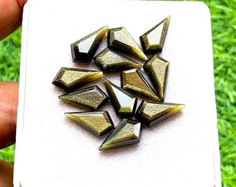 Golden Obsidian 8X16 MM Kite Shape Step Cut With Flat Back 10 Pieces Gemstone Lot For Handmade Jewelry, AAA+ Natural Golden Obsidian Jewelry