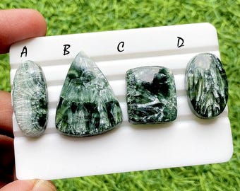 NEW Seraphinite Cabochon Loose Gemstone For Jewelry Making, AAA+ Natural Seraphinite For Handmade Jewelry And Wire Wrap - 34752-34755
