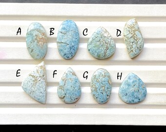 NEW Blue Opal With Chalcedony Cabochon Loose Gemstone For Jewelry Making, AAA+ Natural Opal Chalcedony Cabochon For Wire Wrap - 31495-31502
