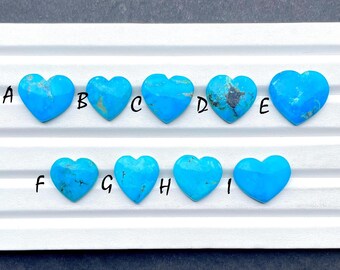 100% Natural Arizona Sleeping Beauty Turquoise Heart Shape Loose Gemstone For Jewelry Making , Arizona Turquoise Cabochon Heart -26518-26526