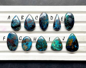 Selected Deep Blue Azurite Cabochon Loose Gemstone For Jewelry Making, AAA+ Natural Deep Blue Azurite Gemstone For Wire Wrap - 31254-31263